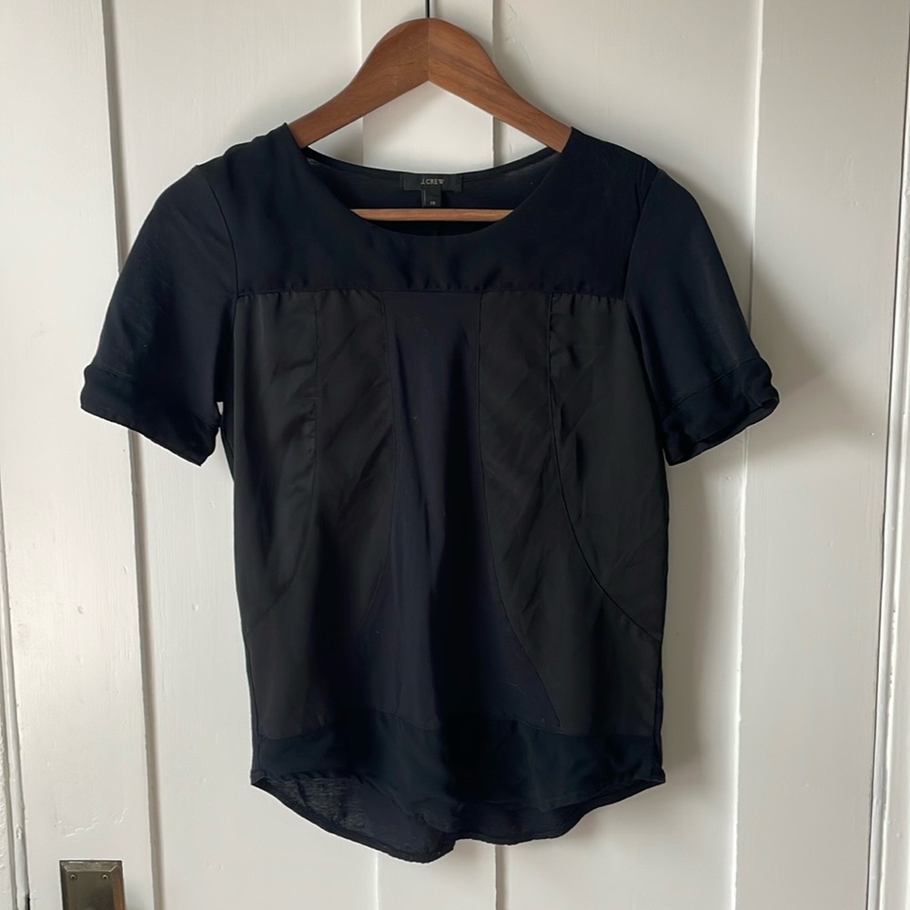 Black j.Crew XS cotton and silk tee